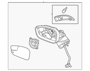 Side mirror right assembly Ford Fiesta 11-19 5 pins, turn signal