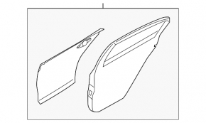 Door bare rear left Infiniti Q50 14-20