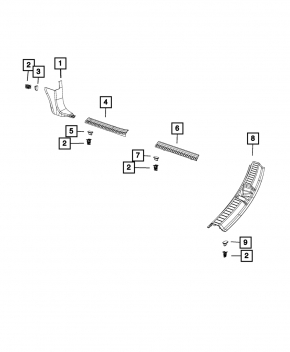 Front pillar trim lower left Dodge Journey 11-20 black, broken fastener