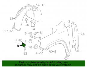 Lower Front Left Fender Bracket GMC Terrain 18-