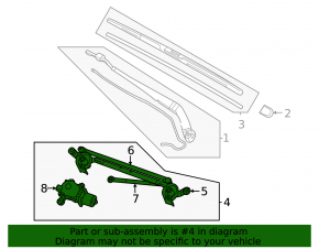 Windscreen wiper linkage with motor Nissan Rogue 21-23 JP built