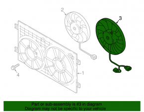 Cooling fan left VW Atlas 18- 2.0T, 3.6