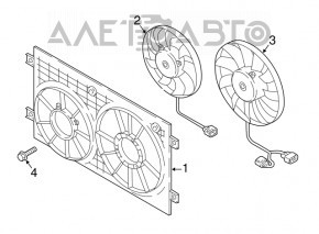 Cooling fan left VW Atlas 18- 2.0T, 3.6