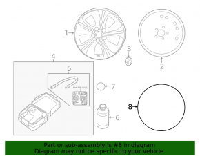Wheel cap R16 Nissan Leaf 18-22 dent