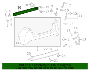 Rear Bumper Reinforcement Toyota Prius 50 16-22