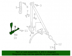Passenger seat belt tensioner Audi A3 8V 15-16 4d