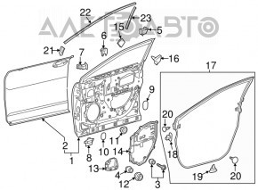 Bare front door left Lexus RX350 RX450h 16-22