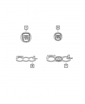 Emblem badge front bumper Fiat 500L 14- chips