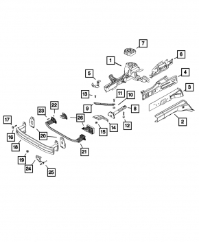 Fang of the front bumper reinforcement left Jeep Renegade 15-22 dorest
