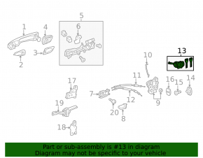 Front left lock cylinder for Lexus CT200h 11-17