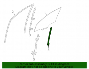 Acura MDX 14-20 Front Right Door Glass Guide Rear