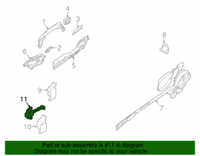 Door limiter rear left Nissan Sentra 13-17