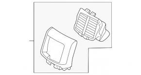 Rear center console trim with air vent deflector for Kia Sportage 23-26, black