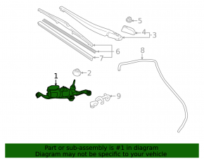 Rear wiper linkage with motor for Toyota Prius 30 10-14