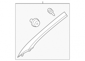 Kia K5 21-24 black front pillar trim, left upper