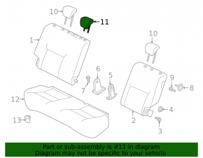 Headrest 2 row central Nissan Kicks 18-24