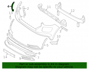 Front bumper mount, left upper, Hyundai Venue 20-25