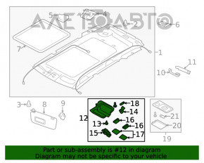 Front light Subaru Forester 14-15 SJ without sunroof, gray