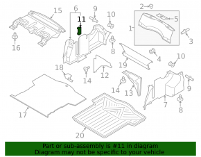 Rear right arch trim light for Ford Edge 15-24