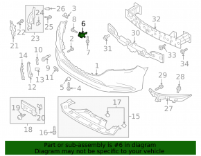 Front bumper mount left Mazda 6 13-21