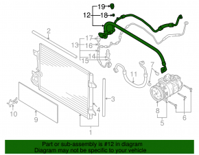 Air conditioner tube compressor-heater VW Jetta 11-18 USA TDI