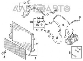 Air conditioner tube compressor-heater VW Jetta 11-18 USA TDI