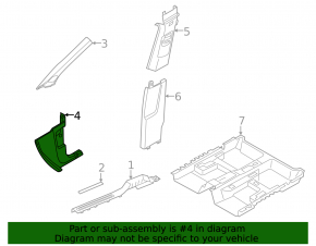 Front pillar trim lower left VW Taos 22-25 black