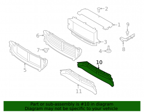 Radiator air duct lower Volvo V90 17-20 usa T5, T6