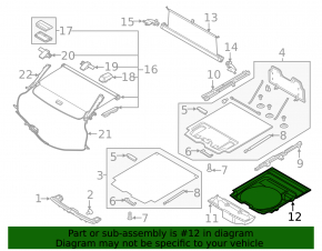 Flooring for the trunk floor of Volvo V90 20-22 usa T6, B6 without spare wheel