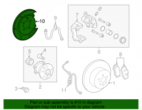 Rear left brake disc cover Toyota Camry v40