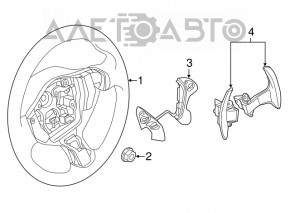 Naked steering wheel Nissan Altima 13-15 black leather, SV