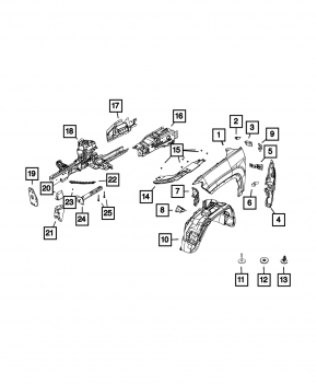 Seal wing hood-wing left Jeep Compass 17-20