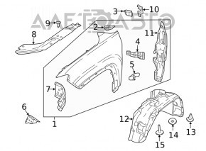 Seal wing hood-wing left Jeep Compass 17- SIGNEDA