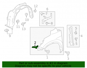 Front Right Fender Bracket Honda CRV 12-16