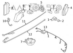 Wiring for the front bumper of the BMW X3 G01 18-21 for 4 parking sensors and for fog lights, M-Sport