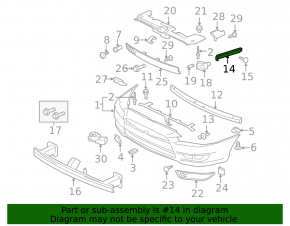 Right front bumper mount for Mitsubishi Lancer 10-17