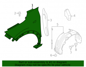 Front left wing Kia Niro 23- HEV, EV