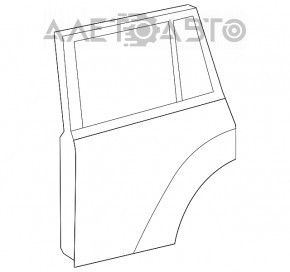 Door bare rear left Toyota Highlander 08-13