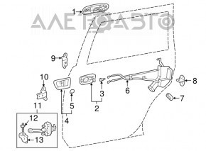 Lexus GX470 03-09 rear right door stop