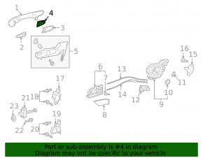 Rear left door handle plug Toyota Camry v70 18-24