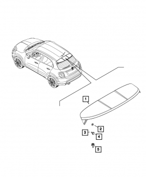 Trunk lid spoiler Fiat 500X 16-21