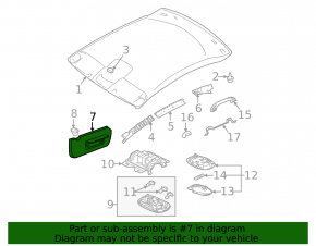 Mitsubishi Galant 2004-2008 right visor, gray