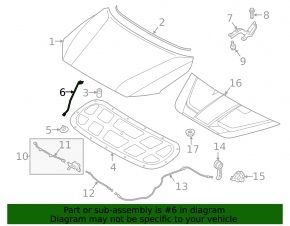 Support bonnet stop Hyundai Kona 18-23