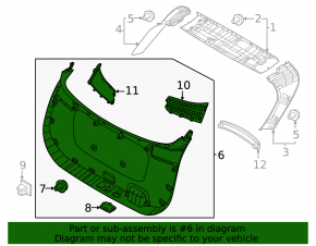Kia Sportage 23-26 black electric lower trunk lid trim