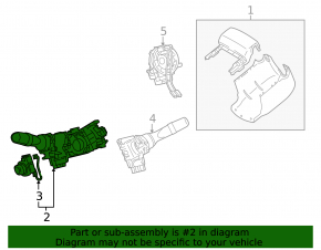 Left steering column switch for Lexus RX350 RX450h 10-15 type 2, with steering wheel adjustment joystick