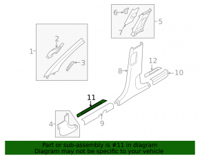 Black front right outer door sill plate for Hyundai Tucson 22-25