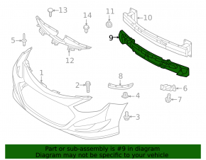 Front Bumper Absorber Hyundai Sonata 11-13