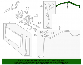 Lexus ES300h 13-18 air conditioner compressor-heater hose