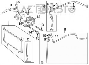 Lexus ES300h 13-18 air conditioner compressor-heater hose
