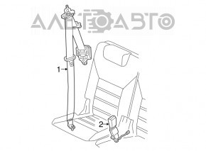 Seat belt 3 row rear left Kia Sorento 16-20 black